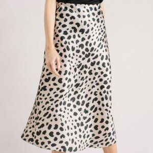 Simons E.ssue Cheetah Print Midi Silk Skirt